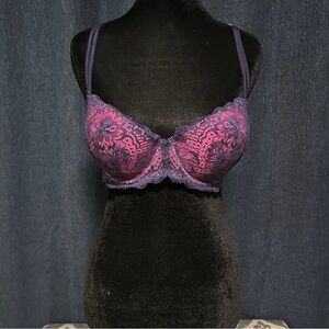 Victoria's Secret Blue and Pink Lace Bra